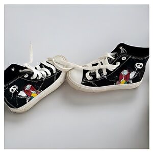Little Girls Black and White Sneakers Nightmare Before Christmas
